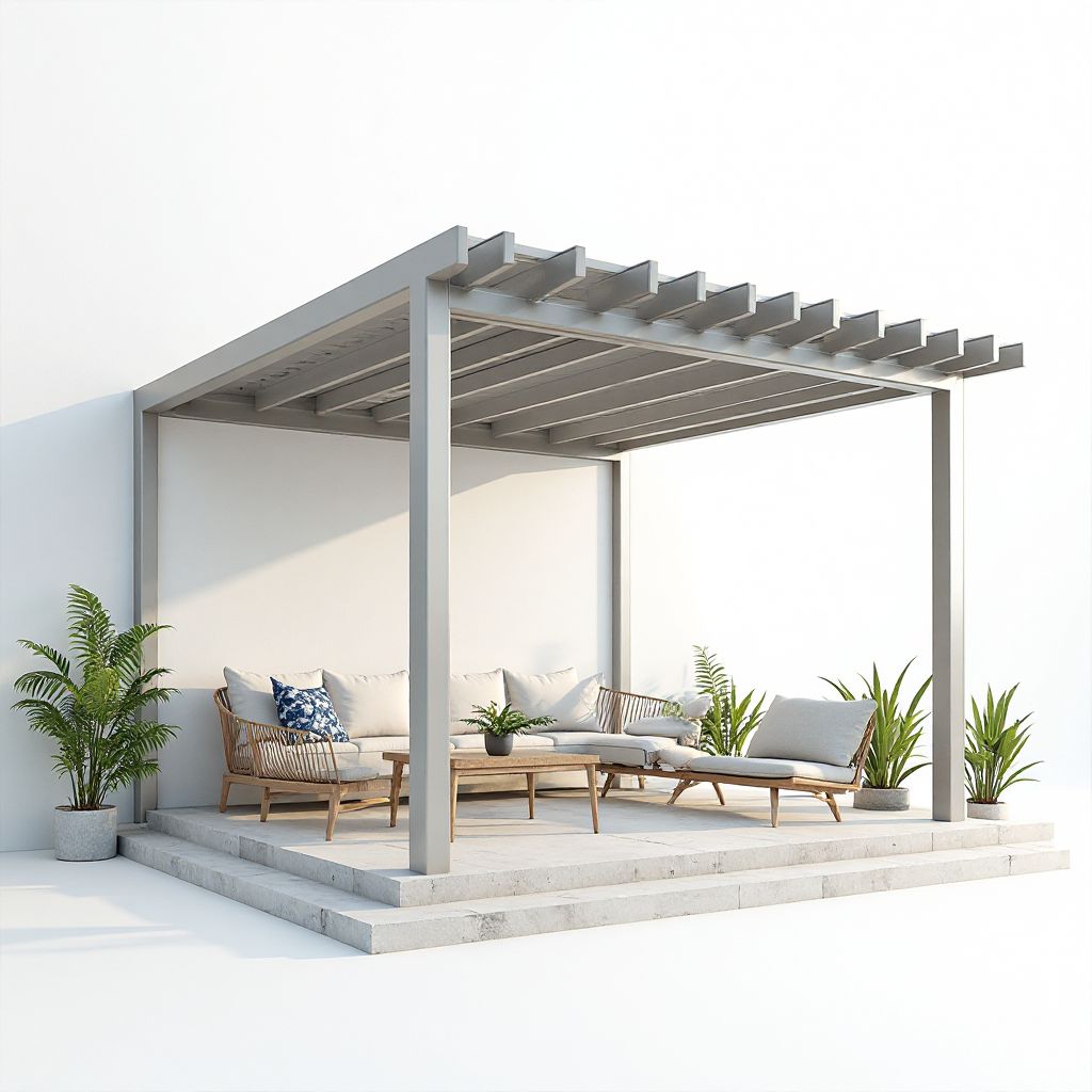 Aluminum Pergola with Adjustable Louvers