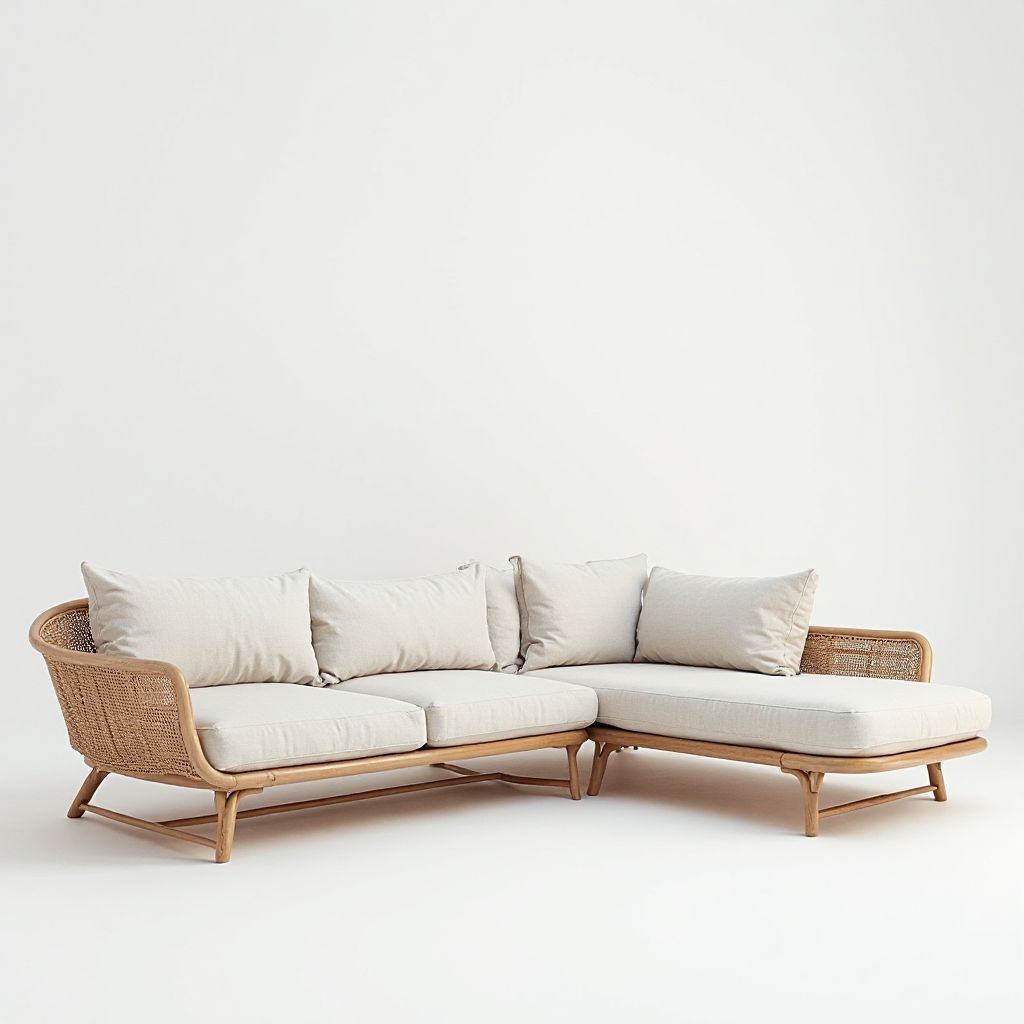 Woven Rattan Sectional Sofa